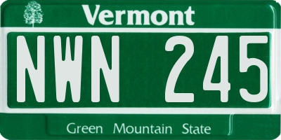 VT license plate NWN245