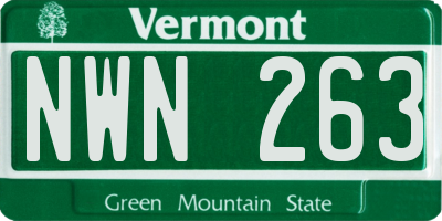 VT license plate NWN263