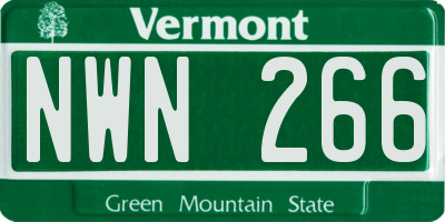 VT license plate NWN266