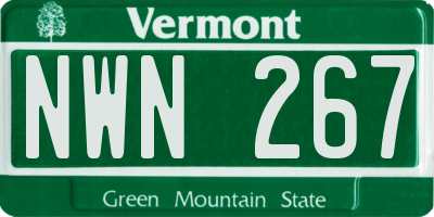 VT license plate NWN267