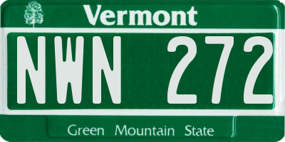 VT license plate NWN272