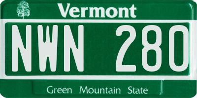 VT license plate NWN280