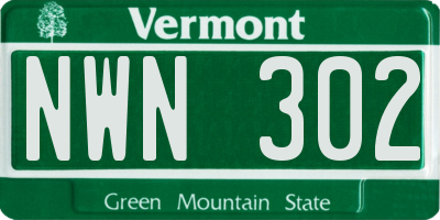 VT license plate NWN302