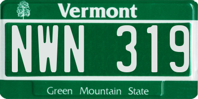 VT license plate NWN319