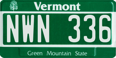 VT license plate NWN336