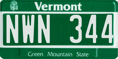 VT license plate NWN344