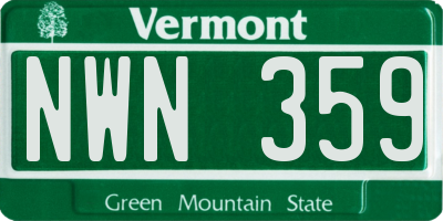 VT license plate NWN359