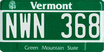 VT license plate NWN368