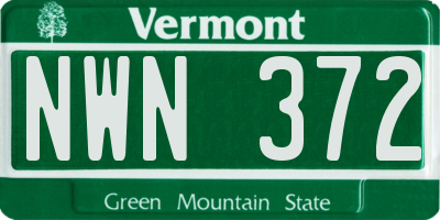 VT license plate NWN372