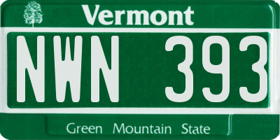 VT license plate NWN393