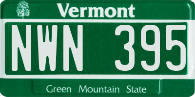 VT license plate NWN395