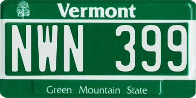 VT license plate NWN399