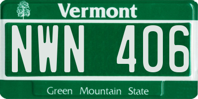 VT license plate NWN406