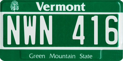VT license plate NWN416