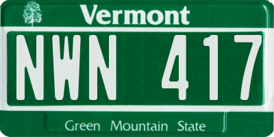 VT license plate NWN417