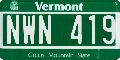 VT license plate NWN419