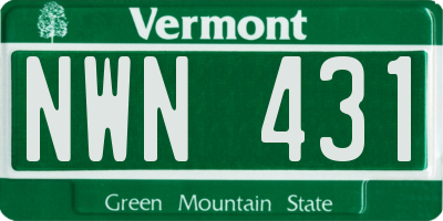 VT license plate NWN431