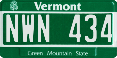 VT license plate NWN434