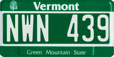 VT license plate NWN439