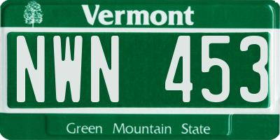 VT license plate NWN453