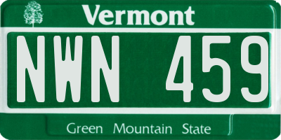 VT license plate NWN459