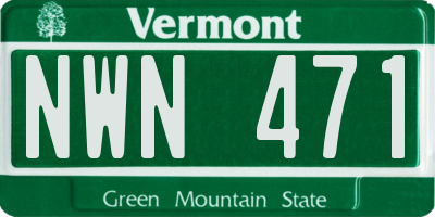 VT license plate NWN471