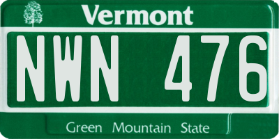 VT license plate NWN476