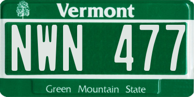 VT license plate NWN477