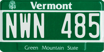 VT license plate NWN485