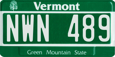 VT license plate NWN489