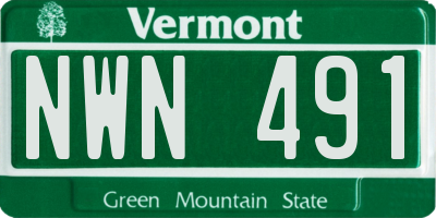 VT license plate NWN491