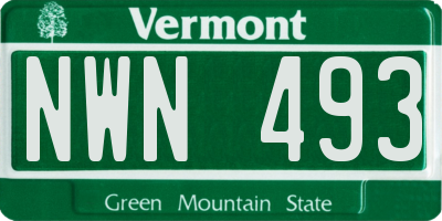 VT license plate NWN493