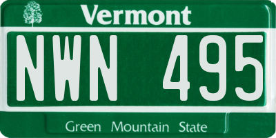 VT license plate NWN495
