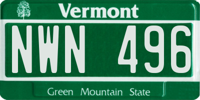 VT license plate NWN496