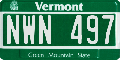 VT license plate NWN497