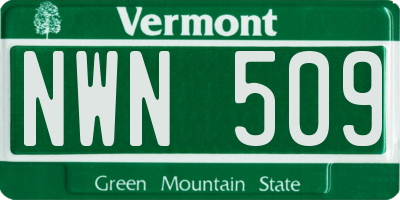 VT license plate NWN509