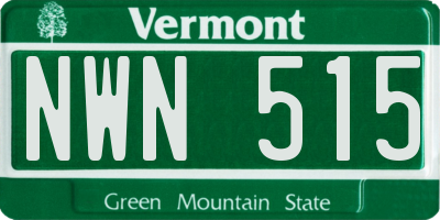 VT license plate NWN515