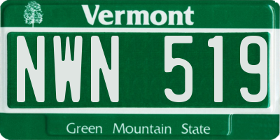 VT license plate NWN519