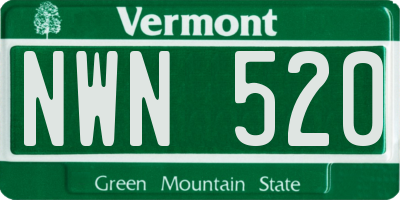 VT license plate NWN520