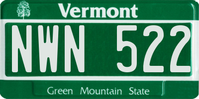 VT license plate NWN522