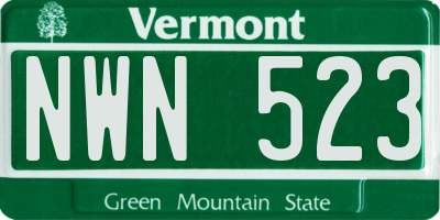 VT license plate NWN523