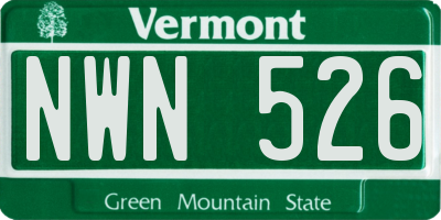 VT license plate NWN526