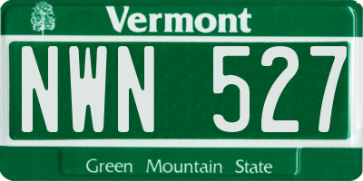 VT license plate NWN527