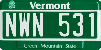 VT license plate NWN531