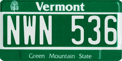 VT license plate NWN536