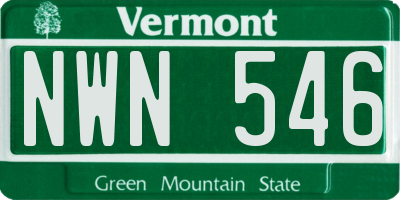 VT license plate NWN546