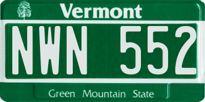 VT license plate NWN552