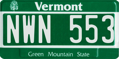 VT license plate NWN553