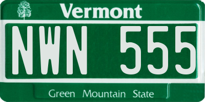 VT license plate NWN555