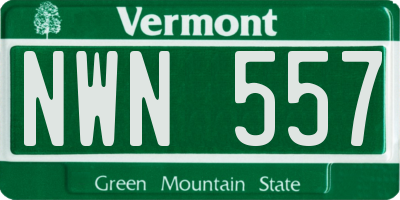 VT license plate NWN557